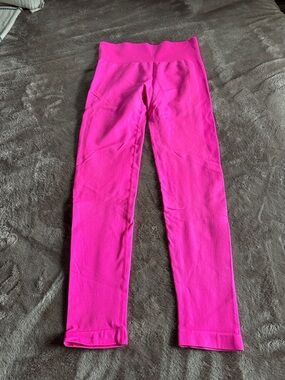 Women's High-Rise Bright Pink Stretch Leggings